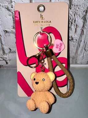 Lucy & Lola cute Teddy Bear Keychain Bag Charm - NWT